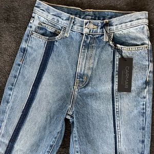 NWT Carmar Ursula Straight High Rise Non Stretch Jeans 100% Cotton
